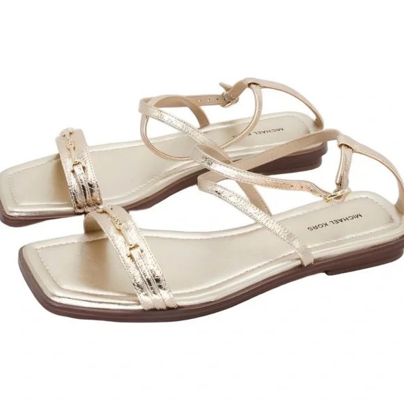✨ NEW Michael Kors Square Toe Sandals – Pale Gold ✨ - Picture 15 of 15